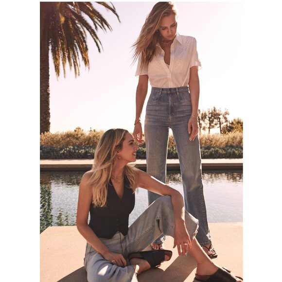 Favorite Daughter The Jordie Super High Rise Wide Leg Jean / Size 30 / Madrid - Picture 4 of 10